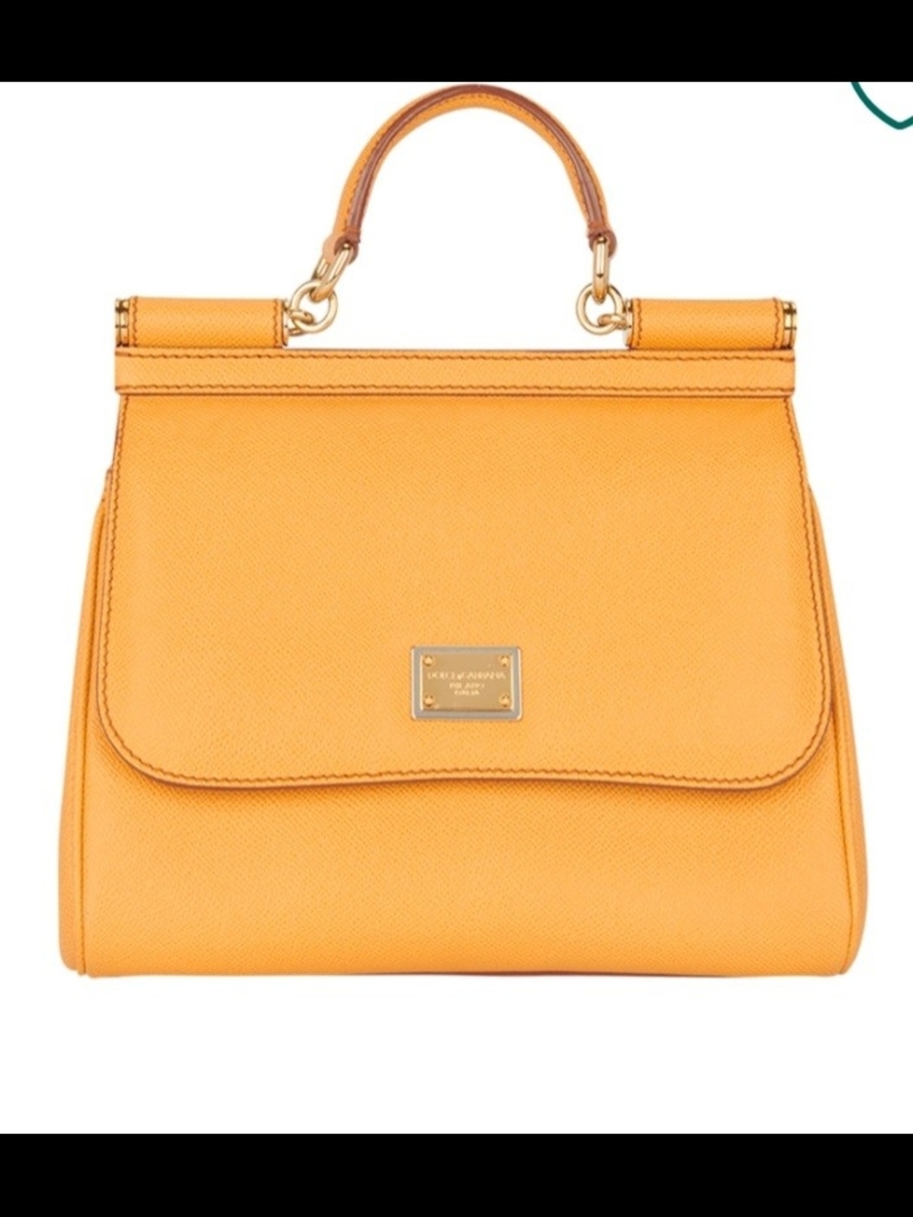 Dolce & Gabbana Sicily Large  Leather Top-Handle Satchel In Yellow Mustard